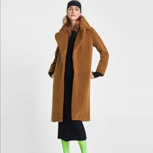 Zara long oversized teddy coat - NWT